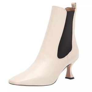 Sam Edelman Ivory white Lani Square Toe Chelsea Boots Ankle Boots sz 10 new
